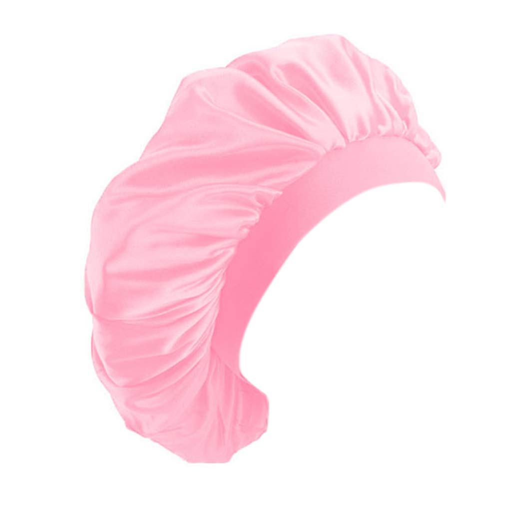 Satin Bonnet Sleep Silk Hair Night Sleep Women Wide Headband Wig Cap Curly Hair