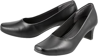 fuwaraku Women's 21.5cm - 25.5cm Wide 3E Waterproof Square Toe Pumps <5.0cm Heel>