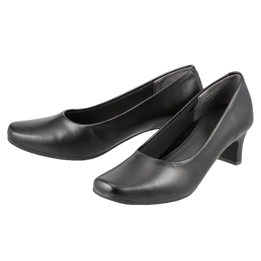 fuwaraku Women's 21.5cm - 25.5cm Wide 3E Waterproof Square Toe Pumps <5.0cm Heel