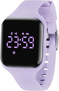 aswan watch Digital Watch Children Girls Boys with Pedometer, Alarm Clock, Stopwatch, Light, Date Sports Watch without App and Mobile Phone with Silicone Strap