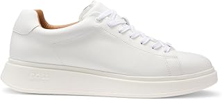 BOSS Mens Bulton Runn Rubber-Outsole Trainers in Leather Size