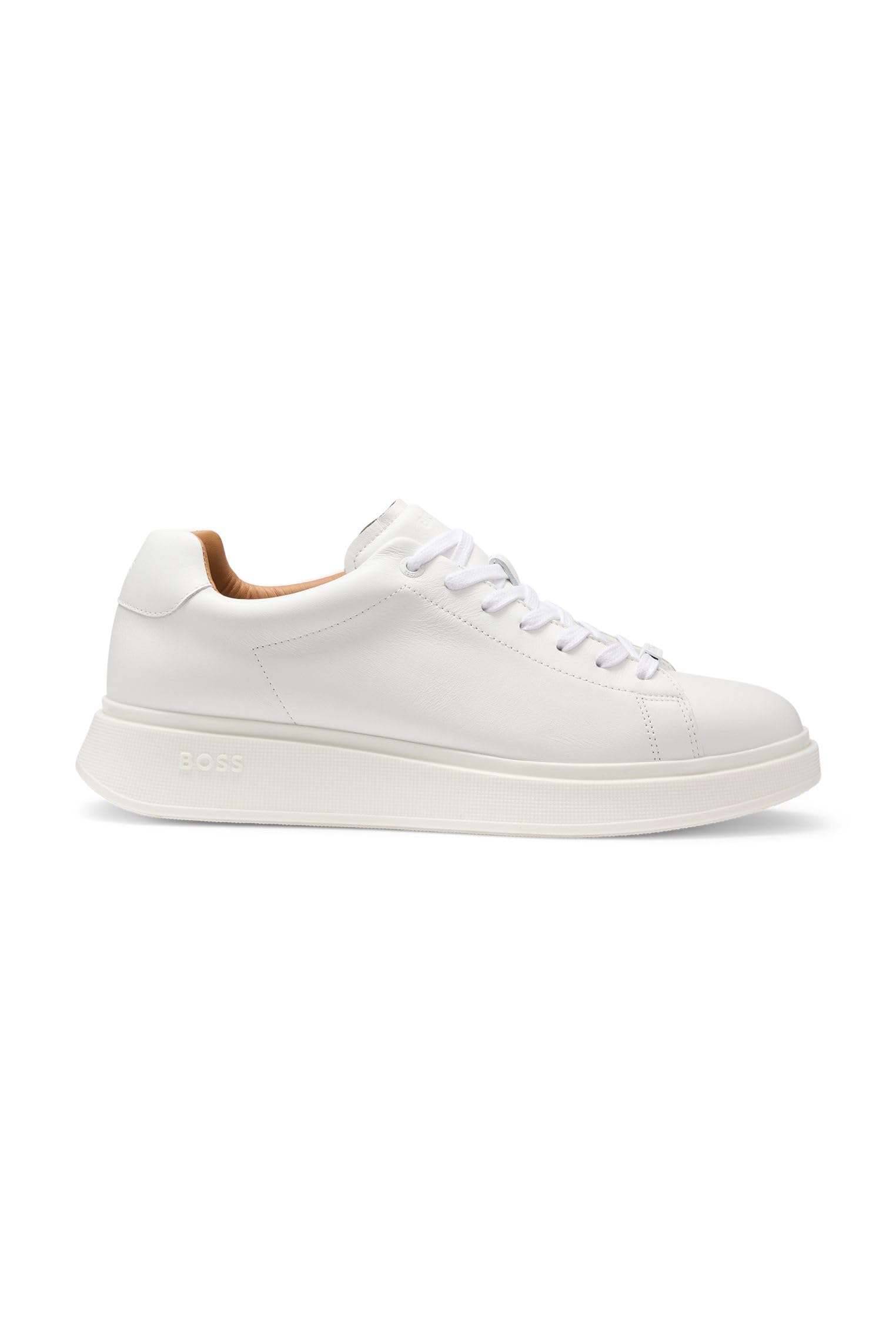 BOSS Mens Bulton Runn Rubber-Outsole Trainers in Leather Size