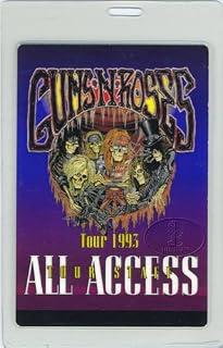Original Laminated Backstage Pass for the Guns N' Roses 1993 Tour All Access