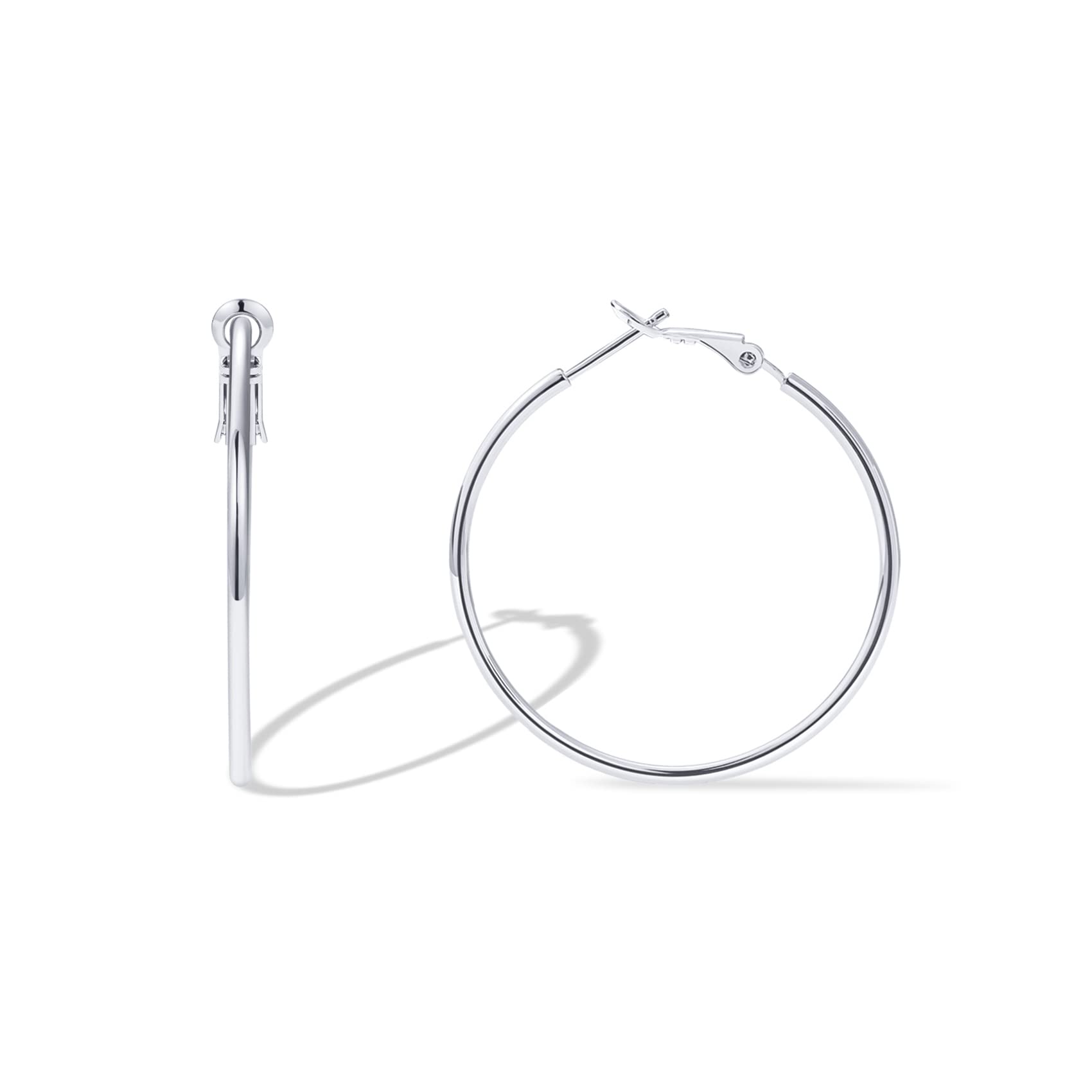 PAVOI Gold Hoop Earrings for Women, 14K Gold Plated Paddle-Back Hoops