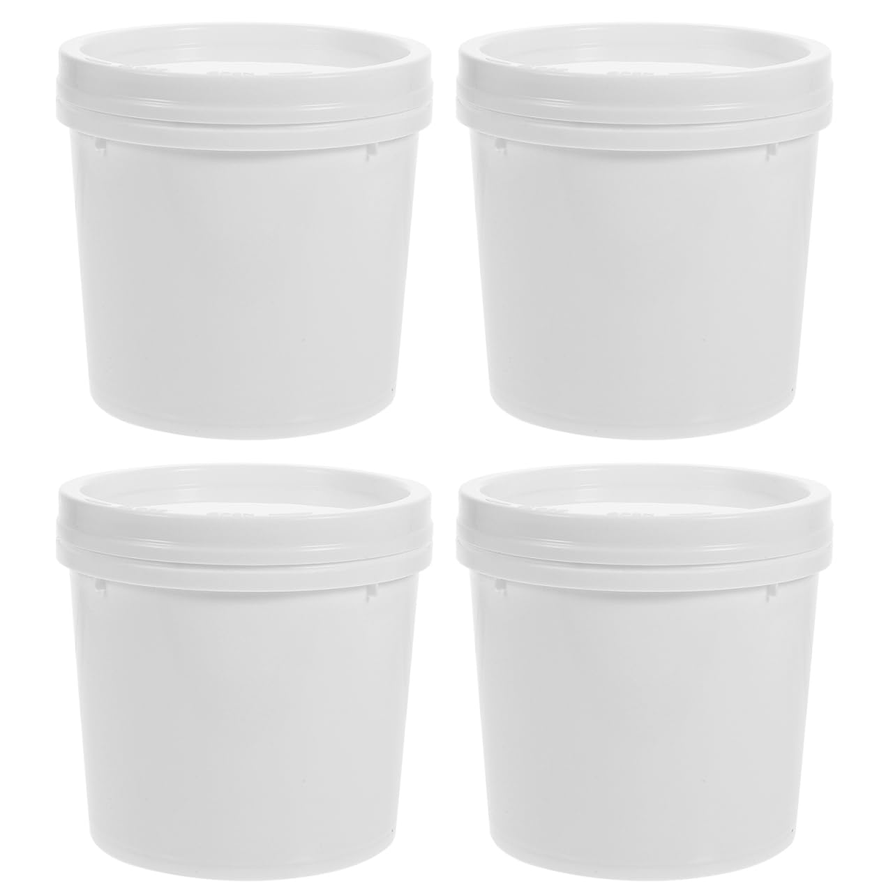 NAMOARLY 4Pcs 1L Plastic Bucket Pail Container with Screw Lid Handle | Food-Grad