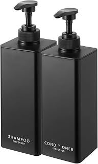 Yamazaki (Yamazaki) Ample Detergent Dispenser tower Shampoo Conditioner [2-piece set] Refill Bottle Black 1539 1541