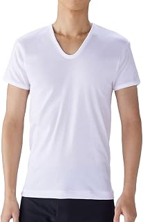 Gunze KQ5016 Men's Inner Shirt, Comfortable Workshop All Seasons, Short Sleeve, U-Neck Shirt, 100% Cotton, Made in Japan, Underwear, Antibacterial, Odor Resistant