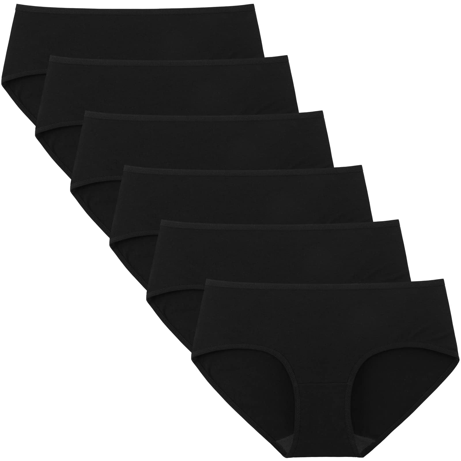 INNERSY Women's Mid Rise Tagless Plain Color Full Coverage Cotton Hipster Pantie