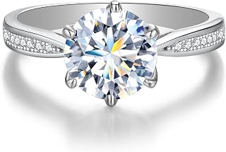 1pc 0.5ct Synthetic Moissanite Classic 6 Prong Ring for Women Engagement Wear Women Best Gift Fine Jewelry Gift