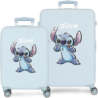 Disney Stitch Moods Hard Suitcase Assorted Colours ABS Combination 4 Double Side Wheels Hand Luggage, Make A Face, Suitcase Sets
