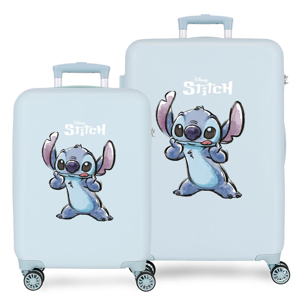 Disney Stitch Moods Hard Suitcase Assorted Colours ABS Combination 4 Double Side