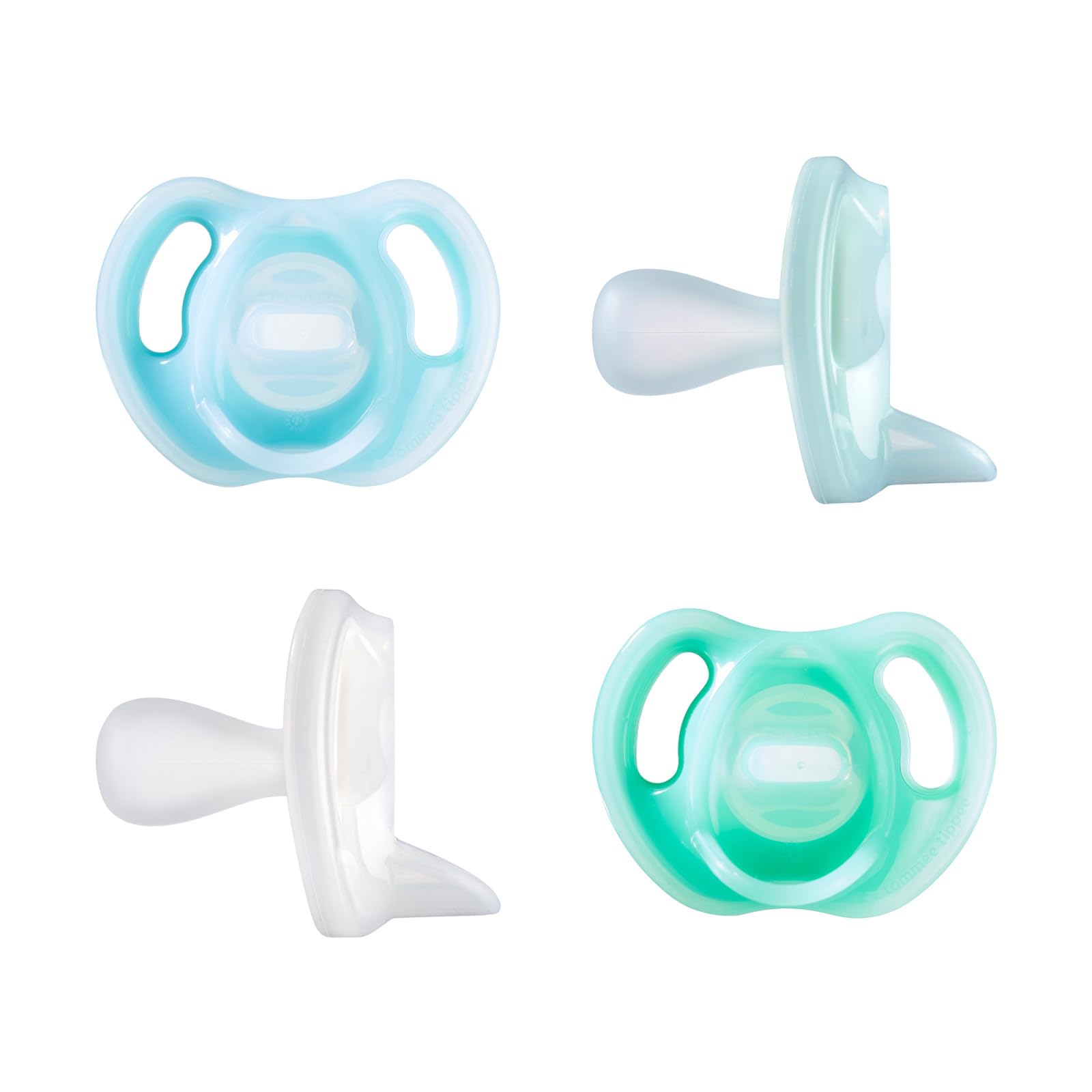 Tommee Tippee Ultra-Light Silicone Pacifier, 0-6 Months, Symmetrical One-Piece D