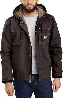 Carhartt Mens Casual Fit Sherpa Lined Washed Heavy Canvas Work Jacket