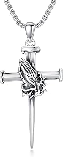 PROESS Cross Star Of David Necklace 925 Sterling Silver Cross Pendant Necklace For Women Men Religious Jewelry