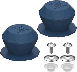Silicone Universal Pot Lid Replacement Knobs Pan Lid Holding Handles Long Screws Anti-scald Cookware Cover for Kitchen Glass Lid 2 Pack Diamond Shape Dark Blue