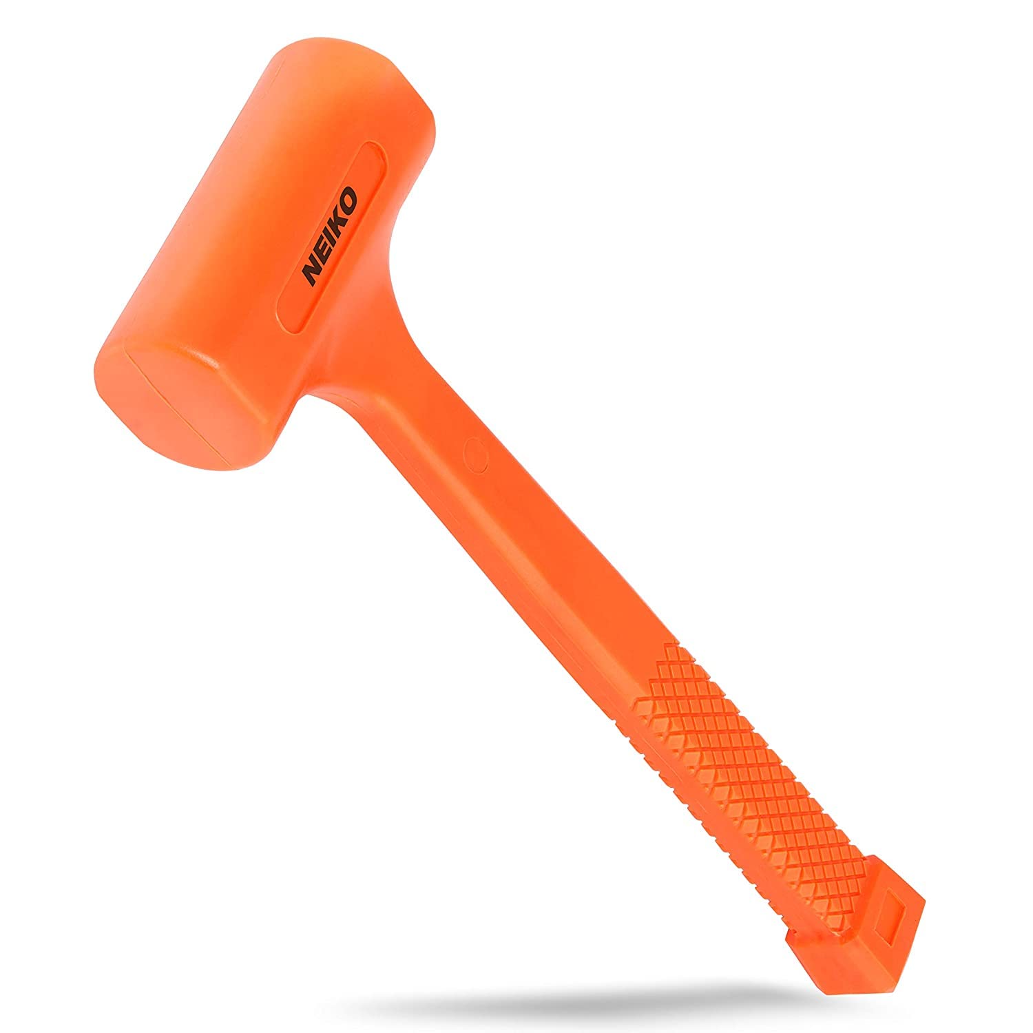NEIKO 02847A 2 LB Dead Blow Hammer, Neon Orange | Unibody Molded | Checkered Gri