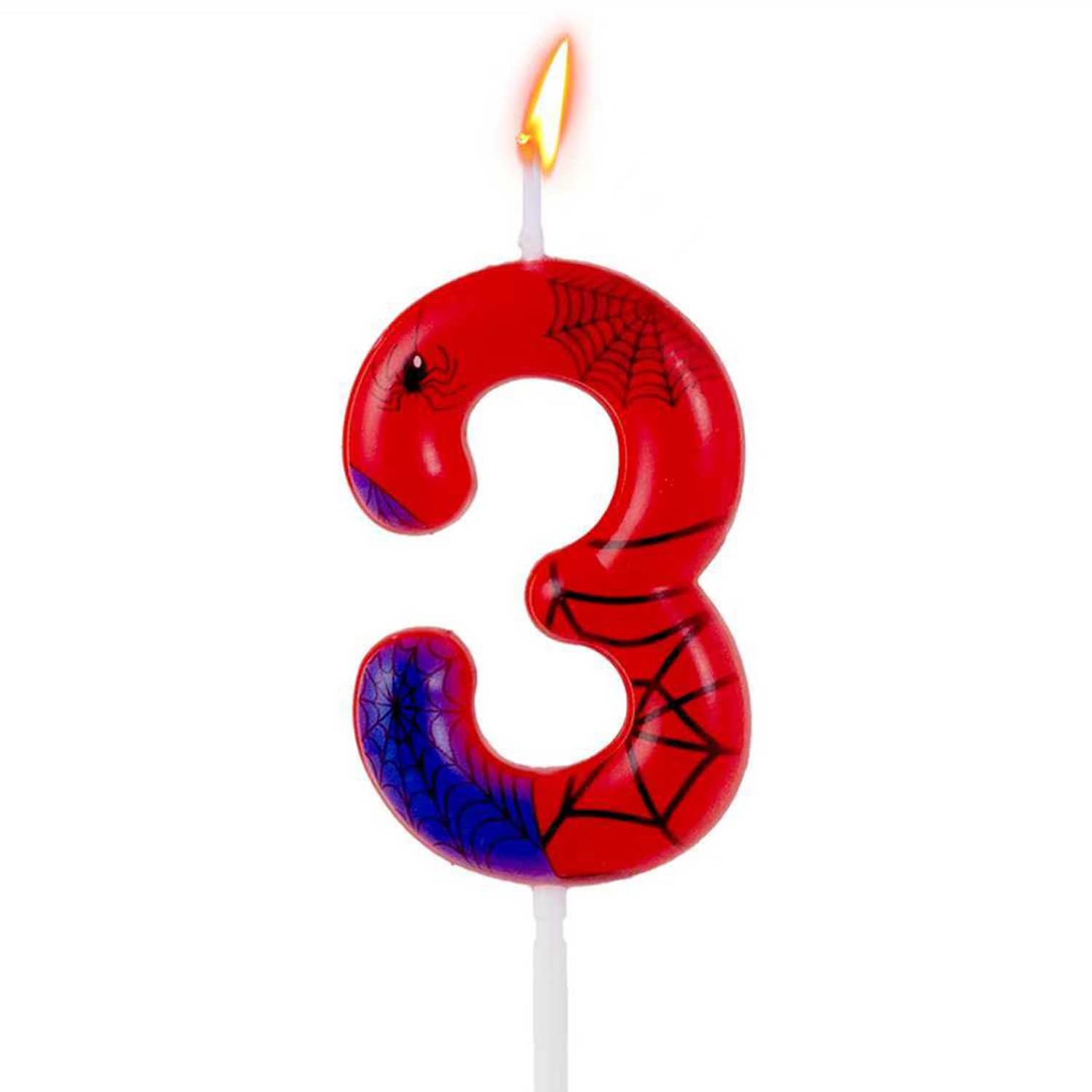 Gezan Spider Themed Birthday Candles Number Candles (Number 3)