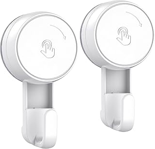 Luxear Suction Hooks Powerful Vacuum, Heavy Duty Shower Hooks Waterproof Suction Cup for Bathroom Kitchen Towel, Robe, Loofah Removable and Reusable Hook for Bags Coat (2 Pack)