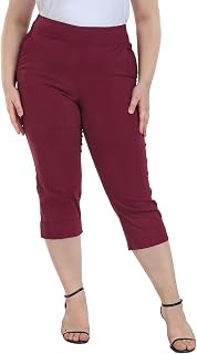 HDE Women's Plus Size Pull-On Capris
