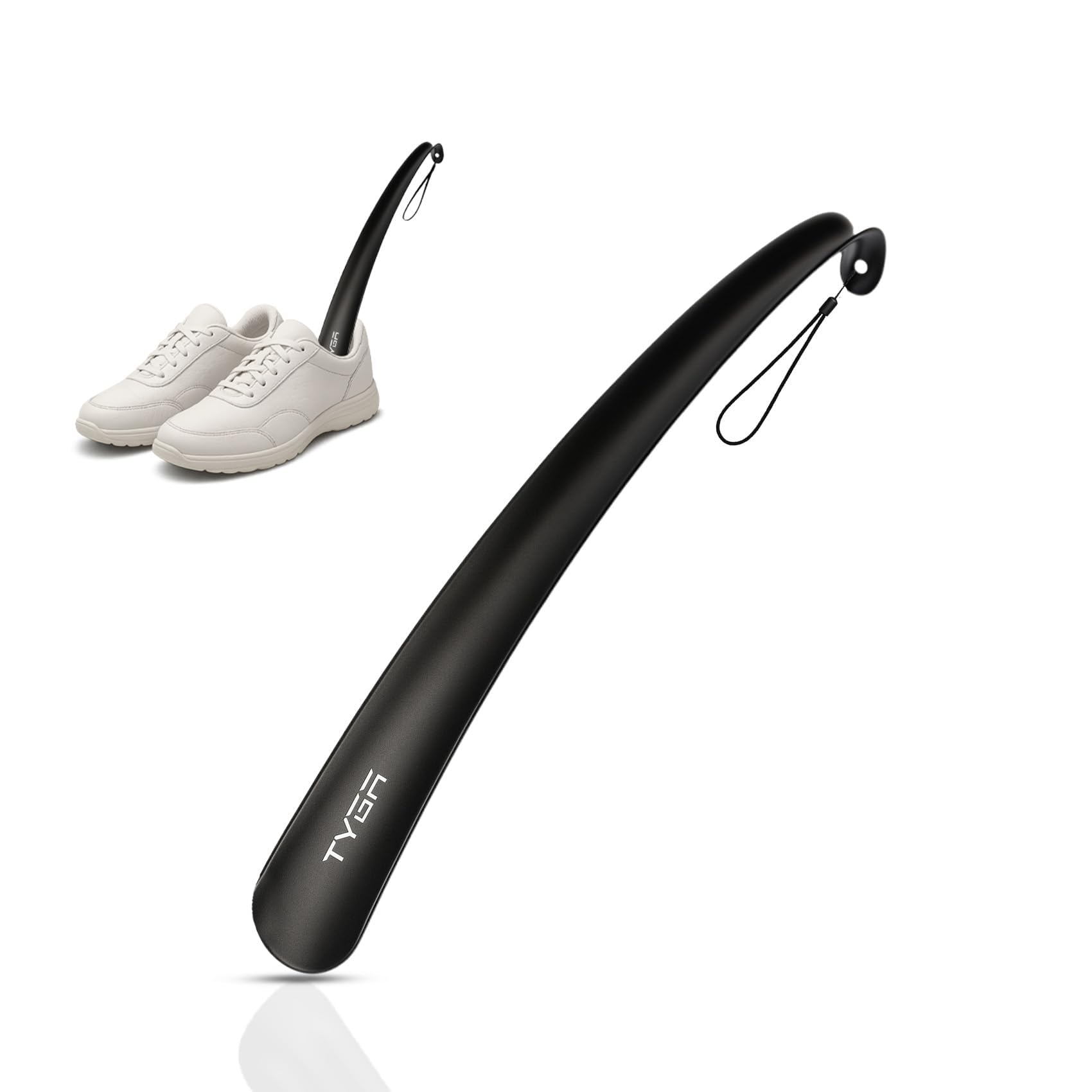 TYGA Shoe Horn Long Handled 43cm Long Shoe Horn-Plastic Shoehorn for Men, Women 