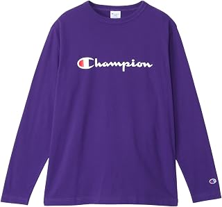 Champion C8-W419Z Men's Long Sleeve T-Shirt, Round Neck, 100% Cotton, Script Logo, Basic