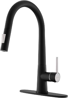 GIMILI Single Handle Pull Out Kitchen Faucet,Matte Black Kitchen Sink Faucet with Pull Down Sprayer