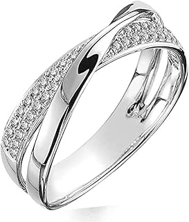 Rockyu Brand Women's Ring, Elegant Silver, Zirconia X, Women's Jewelry, Fashion Accessory