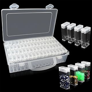 Bead Organizer, 64 Girds, Diamond Art Portable Bead Storage Containers, Diamond Painting Accessories Small Parts Organizer for DIY Craft Making Bracelet Nail