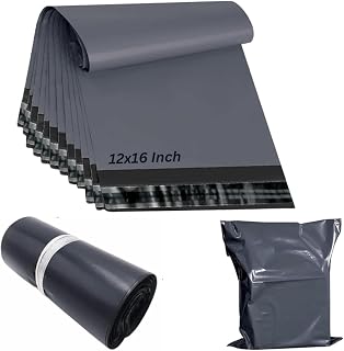 50, Mailing Bags 12x16 Self Seal Grey Mailing Bags | Delivery Bags Plastic Postage Bags, Parcel Bags | Postage Bags for Clothes | Tear Proof Packaging Bags