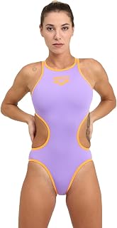 arena One Big Logo Women's Quick Dry One Piece Swimsuit, arena MaxLife Eco Fabric Sporty Swimsuit with Maximum Chlorine Resistance and UPF 50+ UV Protection