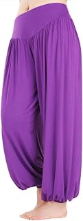 HOEREV Super Doux Spandex Modal Harem Yoga Pilates Trousers