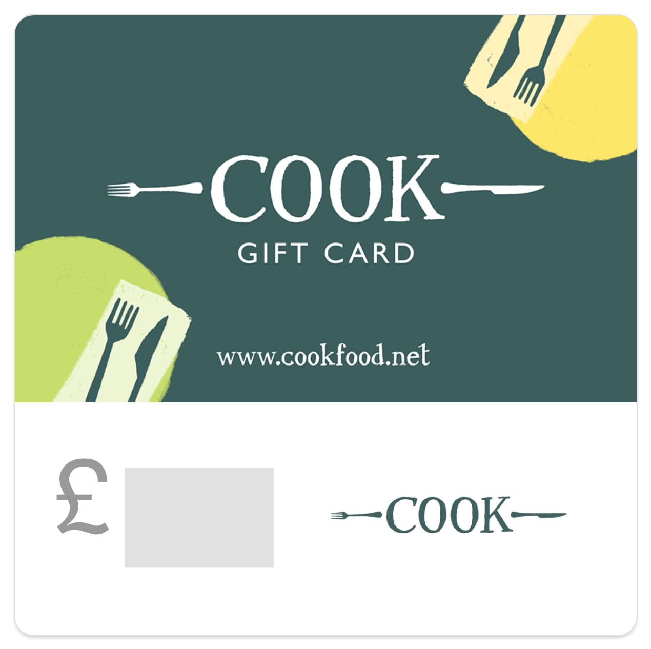 COOK Gift Card - UK Redemption - Delivered by email or SMS