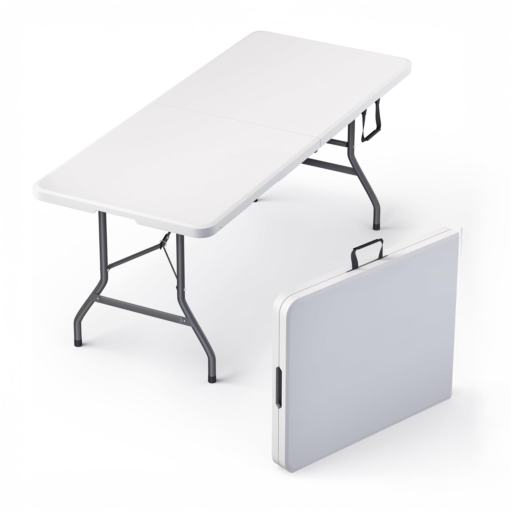 6 Feet Foldable Table with Built in Handle & Steel Legs | 6FT Heavy Duty Folding