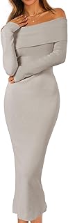 Merokeety Women's Long Sleeve Pullover Sweater Dress Modern