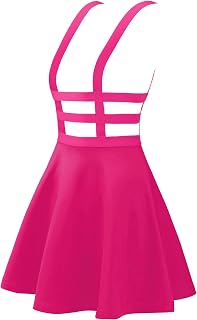 Allegra K Women's Pleated Overall Halloween Gothic 2025 Elastic Waist Kawaii A-Line Braces Suspender Skirt