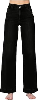 Astylish Jeans da donna a gamba larga a vita alta elasticizzato gamba dritta jeans larghi alla moda 2025 pantaloni in denim con tasche oblique