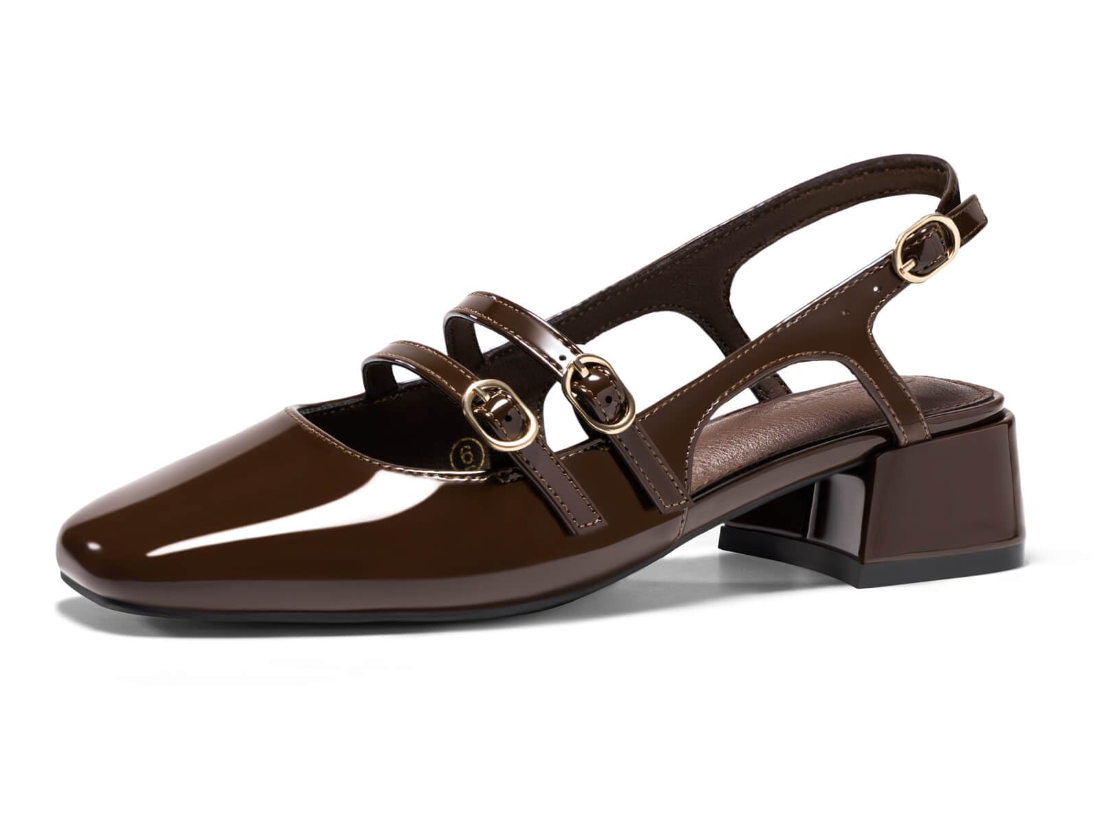 Coutgo Mary Jane - Scarpe da donna con tacco basso, chiuse, punta quadrata, per 