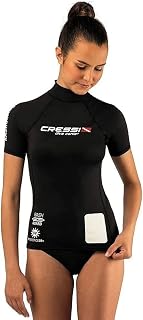 CRESSI Rash Guard Lady Black Dive Center T-Shirt de Protection pour Femmes à Manches Courtes Femme (Lot de 1)