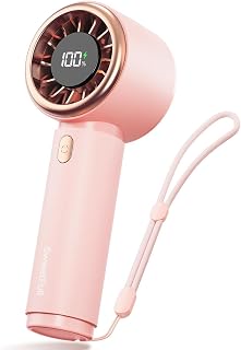 SWEETFULL Portable Handheld Fan, Mini Rechargeable Personal Hand Fan | Strong Airflow, Pocket-Sized, Up to 12H, 5 Speeds, Quiet Cooling Travel Essentials, Cute Gifts for Women, Girls, Lash, Makeup