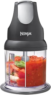 Ninja Express Chop Electric Food Chopper, 200-Watt, One-Touch Pulse, for Chopping, Mincing, and Pureeing – BPA-Free, Dishwasher Safe, with Storage Lid, 16oz, NJ100C (Canadian Version)