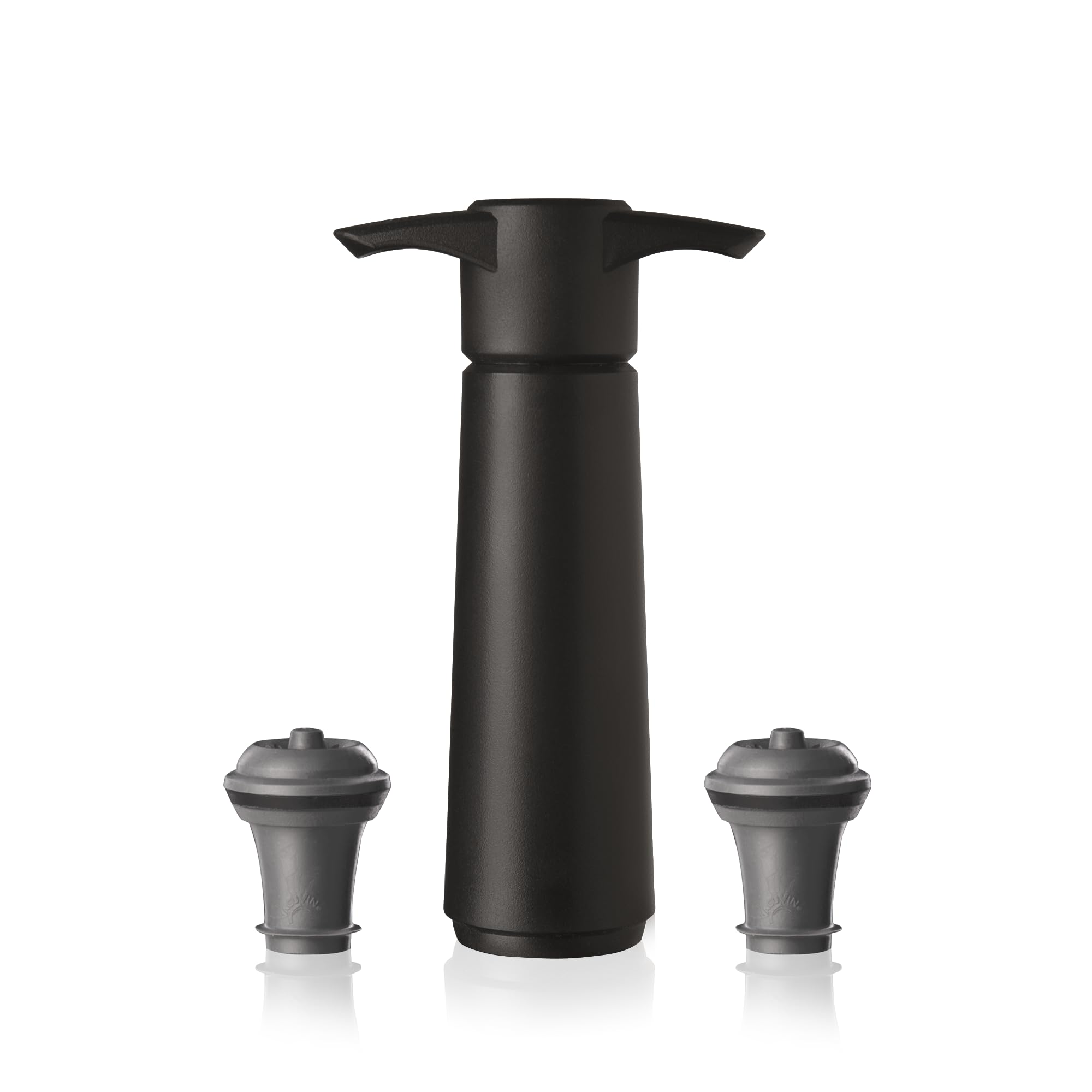 Vacu Vin Original Wine Pump - 2 Vacuum Wine Stoppers - Wine Saver - Black | 2 BP
