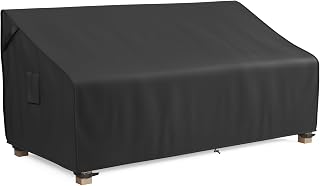 MR. COVER 3-Seater Outdoor Couch Cover Waterproof, 80 Inch Patio Furniture Cover for Sofa, Heavy Duty Polyester & Double-Stitched Seams, Classic Black