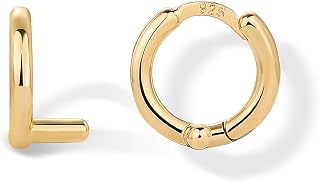 PAVOI 14K Gold Plated Dainty Initial Letter Huggie Hoop Earrings for Women