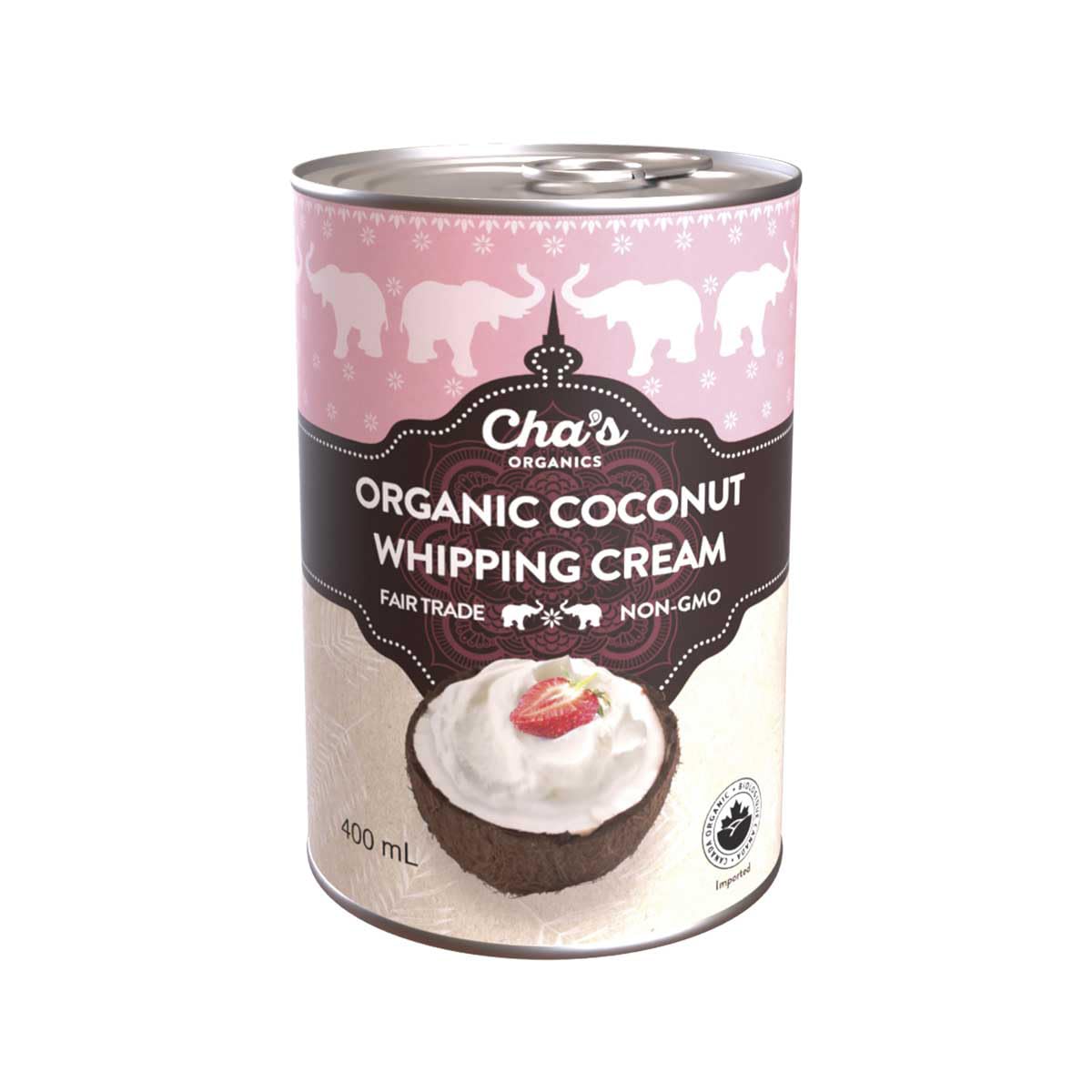 Cha’s Organics Organic Coconut Whipping Cream, Whipped Cream, Unsweetened, Glute