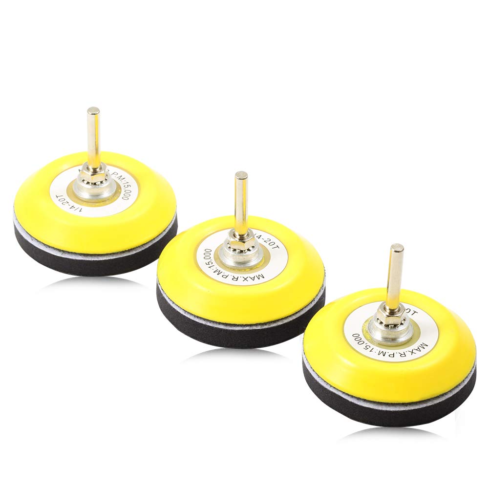 3 Pack 3" Hook and Loop Sanding Disc Pad with Soft Foam Layer Buffing Polishing 