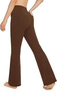 G4Free Activewear Trousers for Women with 4 Pockets Bootcut Jeans Yoga Pants Women's Stretch High Waist Yoga Trousers Training Flared Trousers Fitness Work Sports Trousers Small/Regular/Large