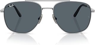 Ray-Ban Unisex Rb8097 William Titanium Square Sunglasses