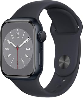 Apple Watch Series 8 [GPS, 41mm] - Midnight Aluminum Case with Midnight Sport Band, M/L (Renewed)