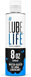 LubeLife 3X Anal Personal Lubricant, Thicker Water-Based lube for Men, Women and Couples, Extra Protection, Non-Sticky, Smooth Glide, 8 Fl Oz