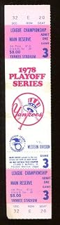 1978 ALCS Full Ticket Royals v Yankees Game 3 Brett 3HR Munson HR NMT 54273